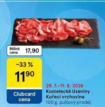 Tesco Kostelecké Uzeniny Kuřecí vrchovina nabídka