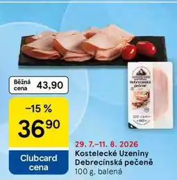 Tesco Kostelecké Uzeniny Debrecínská pečeně, 100 g, balená nabídka