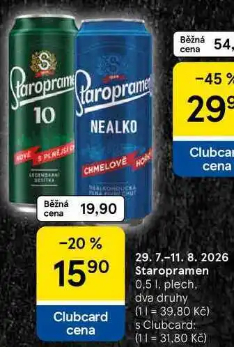 Tesco Staropramen, 0,5 l, plech nabídka