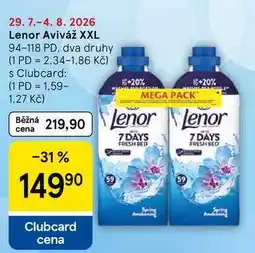 Tesco Lenor Aviváž XXL, 94-118 PD, dva druhy nabídka