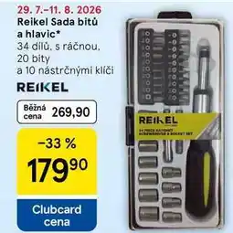 Tesco Reikel Sada bitů a hlavic, 34 dílů, s ráčnou. 20 bity a 10 nástrčnými klíči nabídka