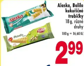 Qanto Alaska, Balila kukuřičné trubičky nabídka