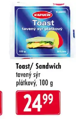 Qanto Toast/Sandwich tavený sýr plátkový nabídka
