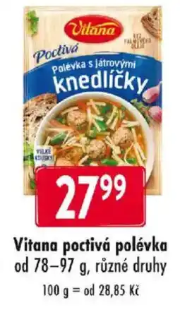 Qanto Vitana poctivá polévka nabídka
