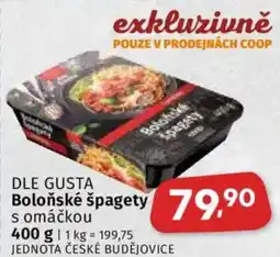 Coop DLE GUSTA Boloňské špagety nabídka