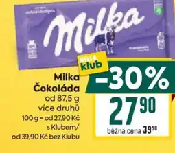 Billa Milka Čokoláda nabídka