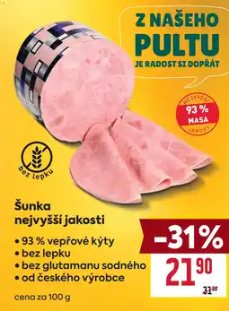 Billa Šunka nejvyšší jakosti nabídka