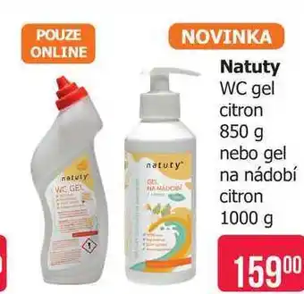 Natuty WC gel citron 850 g nebo gel na nádobí citron 1000 g