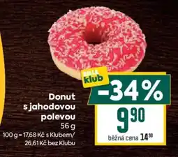 Billa Donut s jahodovou polevou nabídka