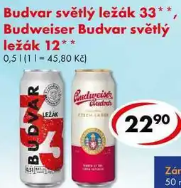 CBA Budvar světlý ležák 33 nabídka