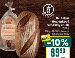 Billa Dr. Pekař Bezlepkový řemeslný chléb nabídka