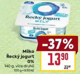 Billa Milko Řecký jogurt 0% nabídka