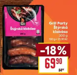 Billa Grill Party Štýrská klobása nabídka