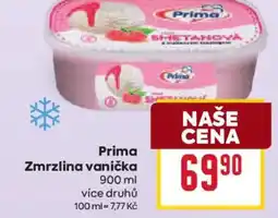 Billa Prima Zmrzlina vanička nabídka