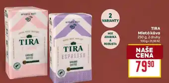 Billa TIRA Mletá káva nabídka