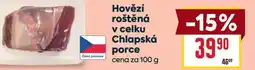 Billa Hovězí roštěná v celku Chlapská porce nabídka