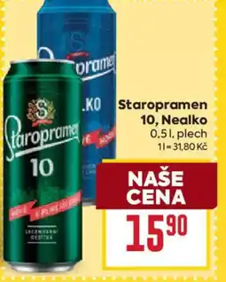 Billa Staropramen 10 Nealko nabídka