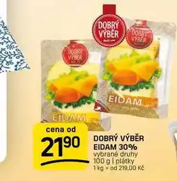 Flop DOBRÝ VÝBĚR EIDAM 30% vybrané druhy 100 g | plátky nabídka