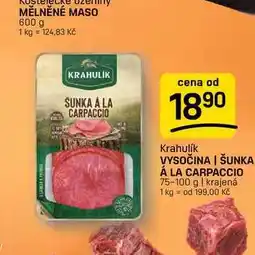 Flop VYSOČINA | ŠUNKA Á LA CARPACCIO 75-100 g | krajená nabídka