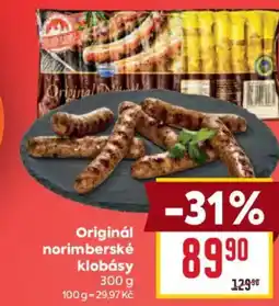 Billa Originál norimberské klobásy nabídka