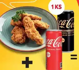Billa Kuřecí stripsy obalované z teplého pultu+ Coca-Cola nabídka