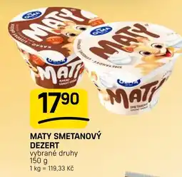 Flop Maty smetanový dezert nabídka