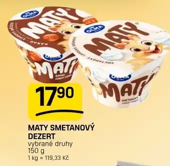 Flop Maty smetanový dezert nabídka