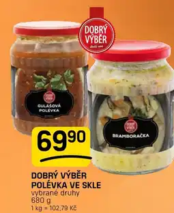 Flop Dobrý výběr polévka ve skle nabídka