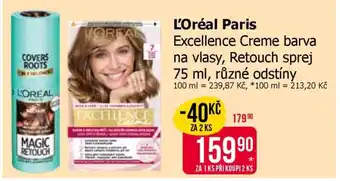 Teta L'Oréal Paris Excellence Creme barva na vlasy, Retouch sprej nabídka