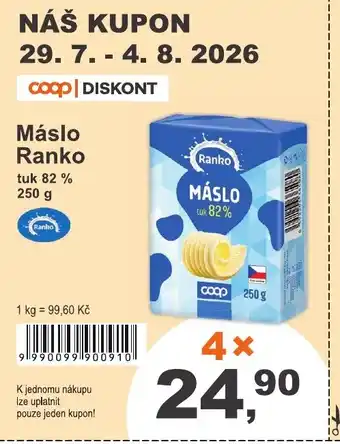 COOP DISKONT Máslo Ranko nabídka