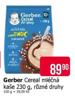 Teta Gerber Cereal mléčná kaše 230 g, různé druhy nabídka