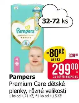 Teta Pampers Premium Care dětské plenky, různé velikosti nabídka