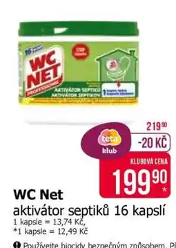 Teta WC Net aktivátor septiků 16 kapslí nabídka