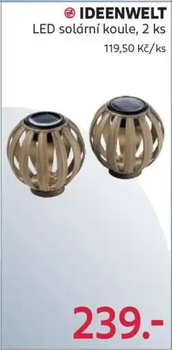 Rossmann IDEENWELT LED solární koule, 2 ks nabídka