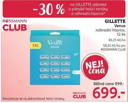 Rossmann Gillette Venus náhradní hlavice 12 ks nabídka