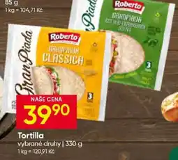 Hruška Tortilla nabídka