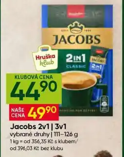 Hruška JACOBS 2v1, 3v1 nabídka