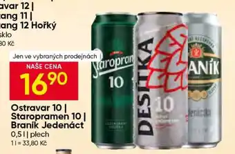 Hruška Ostravar 10 Staropramen 10 Braník Jedenáct nabídka
