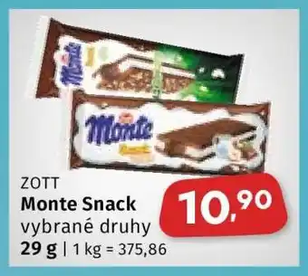 Coop Zott Monte Snack nabídka
