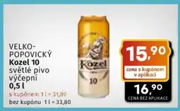 Coop VELKOPOPOVICKÝ KOZEL 10 světlé pivo výčepní nabídka