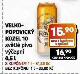 Coop VELKOPOPOVICKÝ KOZEL 10 světlé pivo výčepní nabídka