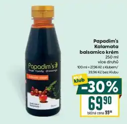 Billa Papadim’s Kalamata Balsamico krém nabídka