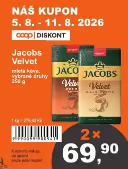 COOP DISKONT Jacobs Velvet mletá káva nabídka