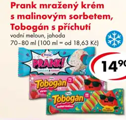 CBA Prank mražený krém s malinovým sorbetem, Tobogán s příchutí nabídka