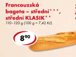 CBA Francouzská bageta - střední* střední KLASIK nabídka