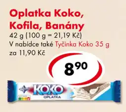CBA Oplatka Koko, Kofila, Banány nabídka