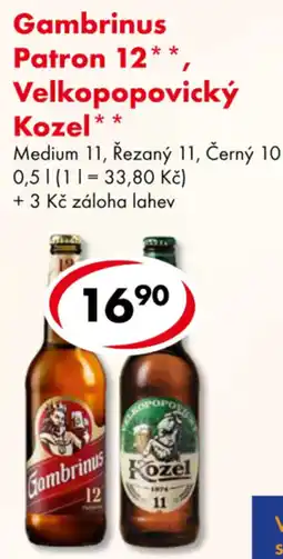 CBA Gambrinus Patron 12*, Velkopopovický Kozel nabídka