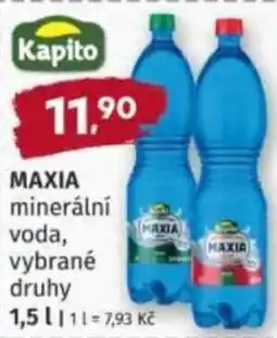 Konzum Maxia minerální voda nabídka
