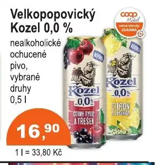 COOP DISKONT Velkopopovický Kozel 0,0% nabídka