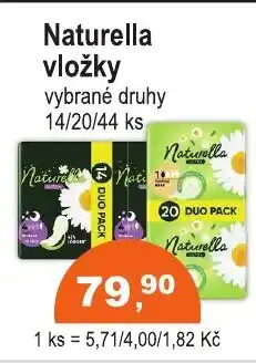 COOP DISKONT Naturella vložky nabídka